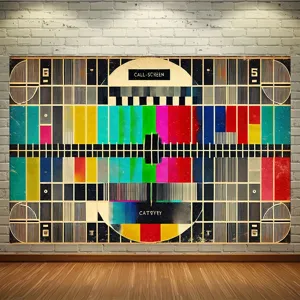 Sfondo fotografico retrò test pattern TV con strisce colorate per decorazione studio
