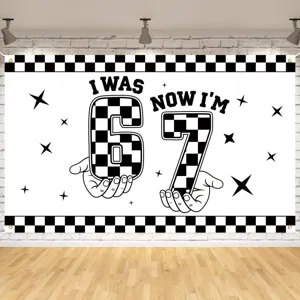 Polyester Birthday Theme Photography Background Cloth Kids Cartoon Number Printed Party Decoration Banner Photo Backdrop Panel