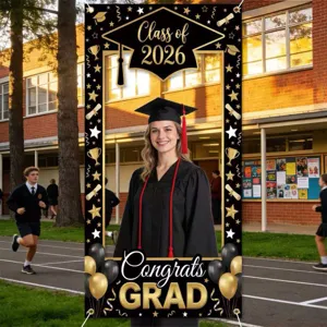 2026 Afstudeerfeest fotostand achtergrond frame voor ceremonies en schoolfeest decoraties