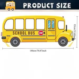 Gran pancarta de fondo de autobús escolar amarillo para decoración de fiestas infantiles en clase