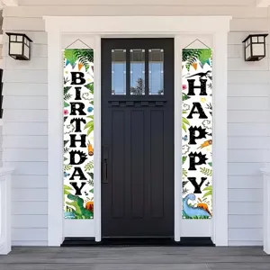 Dschungel-Dinosaurier Happy Birthday Verandabanner für Kinderparty-Dekorationen