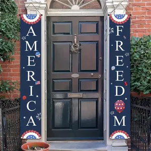 Banner patriottici per il Giorno dell'Indipendenza americana con il testo America