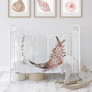 Coperta dei traguardi neonato luna fiori rosa sfondo fotografico per cameretta neonato