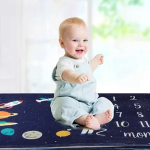 Baby milestone blanket space theme monthly photo backdrop newborn photography prop blanket
