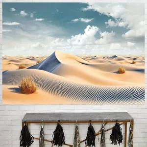 Large desert landscape photography backdrop with blue sky and sand dunes for parties