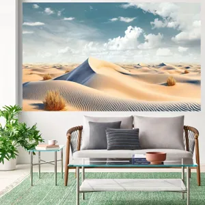 Desert landscape photography backdrop featuring sand dunes and blue sky for party decor