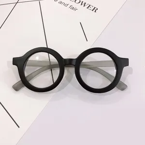Runde schwarze Retro-Brillenfassungen für Kinder mit modischem Design
