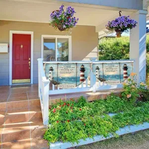 Vintage nautical lighthouse fan-shaped banners for outdoor porch garden fence decoration