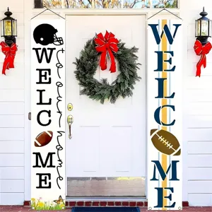 Banner di benvenuto a tema football americano per decorazione del portico per feste sportive