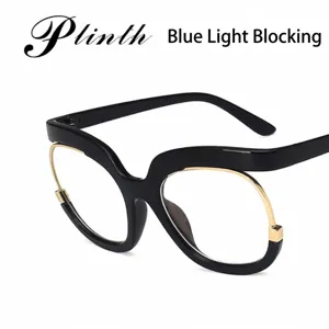 Oversized anti-blauw licht mode brilmontuur voor dames, trendy en stijlvol frame
