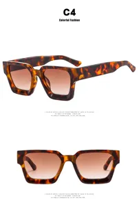 Two views of vintage square tortoise-shell sunglasses with brown gradient lenses.