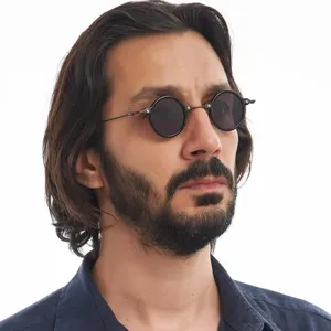 Vintage Steampunk Runde Sonnenbrille Für Herren Damen Kleine Rahmen Metall Kunststoff Mechanische Sonnenbrille UV400 Brille