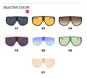 Overview of seven color options for these oversized shield windproof sunglasses for fashion