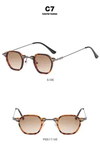 Retro Sonnenbrille mit unregelmäßigem kleinen Rahmen, Schildpatt-Muster und Farbverlauf