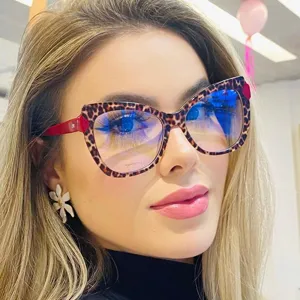 Fashion Katzenauge Blaulichtfilter Brillengestell Für Damen TR90 PC Material Europäischer Stil Retro Übergroße Brillen