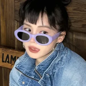 Retro Oval Sonnenbrille Für Damen Koreanische Mode PC Rahmen AC Linse UV400 Schutz Sonnenbrille Für Strand Urlaub Party Stilvolle Brillen