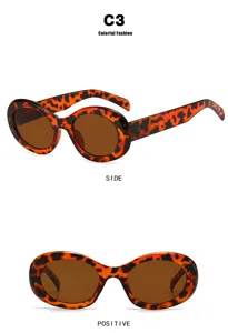 Vintage-Sonnenbrille mit Schildpattmuster für Damen mit braunen Gläsern Seitenansicht