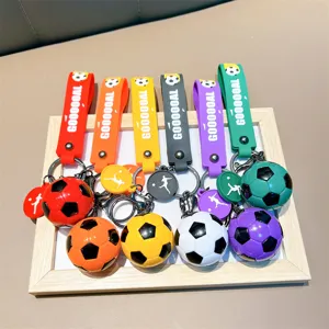 Creative Soccer Keychain Sports 3D Simulation Football Keychain Car Key Ring Schoolbag Pendant Athlete Silhouette Ornament Souvenir Gift