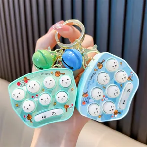 Handheld mini whack-a-mole game console keychain for kids sensory stress relief