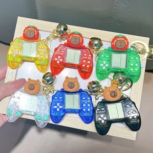 Portachiavi colorati console giochi capybara con mini-giochi elettronici Tetris
