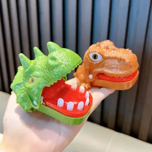 Divertente portachiavi a forma di mini dinosauro che morde le dita per feste e regali