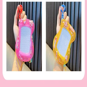 Miniature magnetic drawing board keychain toy in cute pink and yellow designs