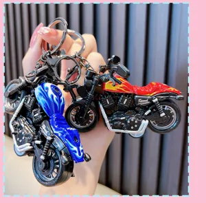 Portachiavi moto giocattolo in metallo miniatura chopper modello portachiavi auto
