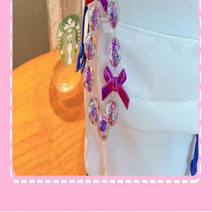 Portachiavi con perle di cristallo fiocco ciondolo borsa grazioso accessorio donna quotidiano