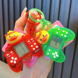 Μίνι Ρετρό Κονσόλα Παιχνιδιών Tetris Μπρελόκ Χαριτωμένη Κίτρινη Πάπια Φορητό Ηλεκτρονικό Παιχνίδι Κρεμαστό για Τσάντα Δώρο για Παιδιά