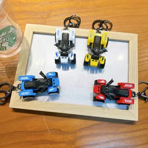 Four-pack of colorful ATV motorcycle keychains featuring realistic miniature car model details
