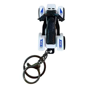 Miniature white beach ATV quad bike keychain toy pendant for schoolbag decoration