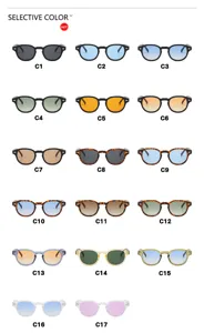 Gafas de sol redondas retro con detalles de tachuelas de arroz en diecisiete colores de lentes