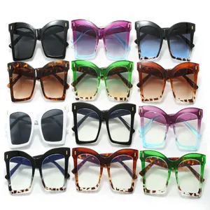 Variety of oversized square fashion eyeglass frames with decorative rice nail details.