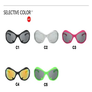 Detailed color selection map for Y2K hip-hop sunglasses featuring five styles