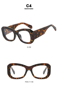Montura de gafas retro de carey con vistas lateral y frontal para el estilo 2024