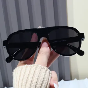 Oversized Aviator Sunglasses For Women Trendy PC AC UV Protection Fashion Sun Glasses Face Slimming Daily Outdoor Travel Eyewear