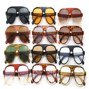 Variety of oversized aviator sunglasses for women in multiple colors and patterns.