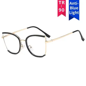 Anti-blue light cat-eye glasses frame with TR90 material for women's fashion style