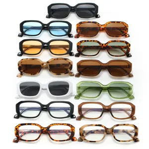Colección de gafas de sol cuadradas retro en varios colores de monturas y lentes