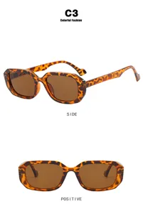 Gafas de sol retro de carey, detalle de las vistas frontal y lateral de 45 grados