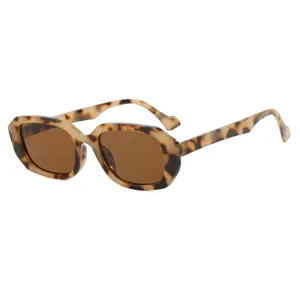 Gafas de sol vintage con montura cuadrada de carey y lentes marrones para mujer chic