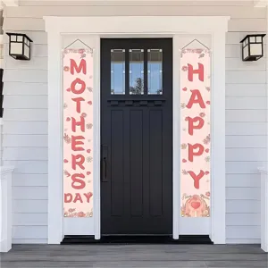 Dekorative Happy Mother's Day Blumen-Banner für den festlichen Außenbereich