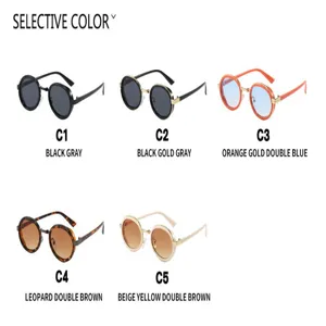 Sélection de lunettes de soleil steampunk ovales en cinq variantes de couleurs rétro