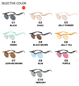 Selector de colores para gafas de sol de media montura en diez tonos modernos y chic