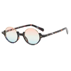 Vintage ronde zonnebril voor dames en heren, trendy retro nerd metalen montuur zonbril.