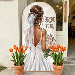 Bride To Be Theme Arch Backdrop Cover For Wedding Banquet Party Decoration Printed Polyester Pongee Fabric U-Shaped Backdrop Prop