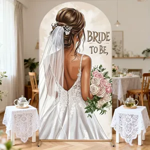 Elegant Bride to Be arch backdrop cover for wedding ceremony and bridal shower decoration