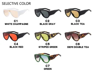 Gafas de sol de una pieza escudo mujer hombre tendencia oversized moda gafas sol 2025
