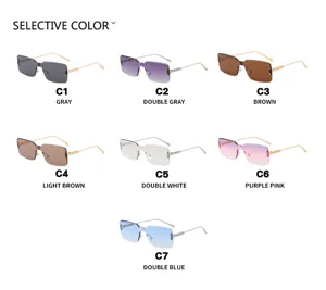 Colección de gafas de sol cuadradas sin montura con diversos degradados de color.