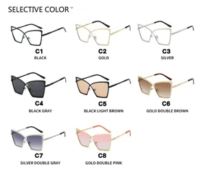 Vari colori di montature in metallo cat eye con lenti anti-luce blu per occhiali moda